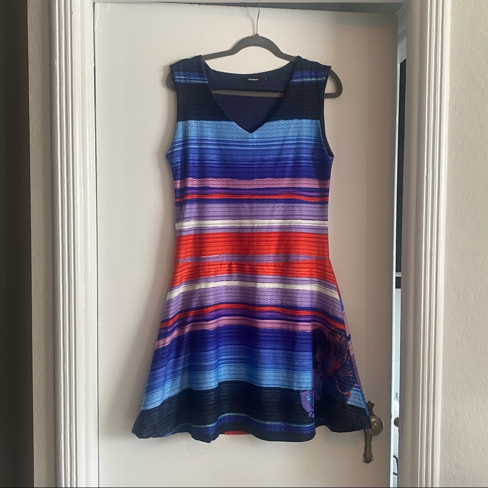 Desigual Striped Fit and Flare Dress